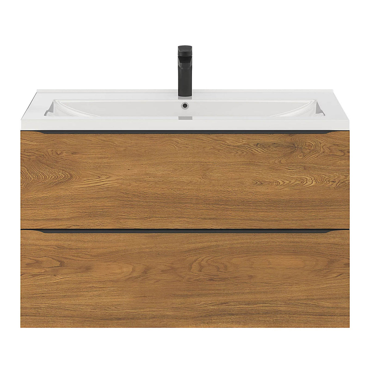 Bathroom Vanity Basin Sink White Rectangular Ceramic Countertop Waste W100.4cm - Image 7
