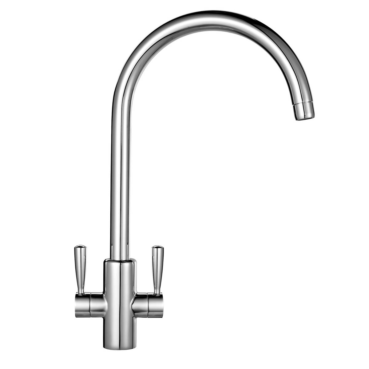 Franke Kitchen Tap Monobloc Mixer Chrome Dual Lever Brass Modern Faucet - Image 1