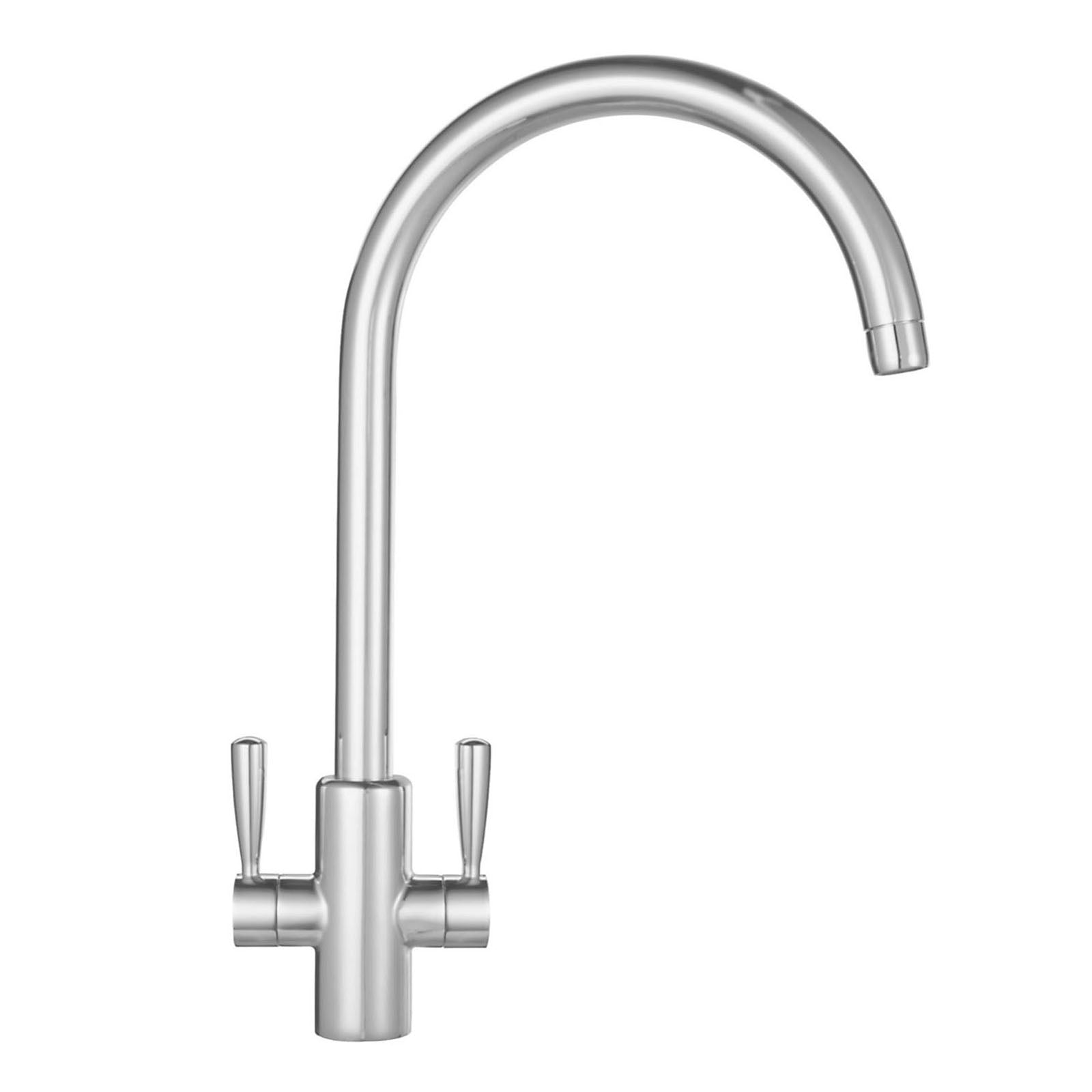 Franke Kitchen Tap Mixer Dual Lever Stainless Steel Single Flow Modern Faucet - Image 2