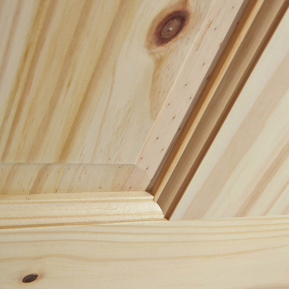 Internal Timber Fire Door 4 Panel Unglazed Natural Pine (H)1981mm (W)762mm - Image 5