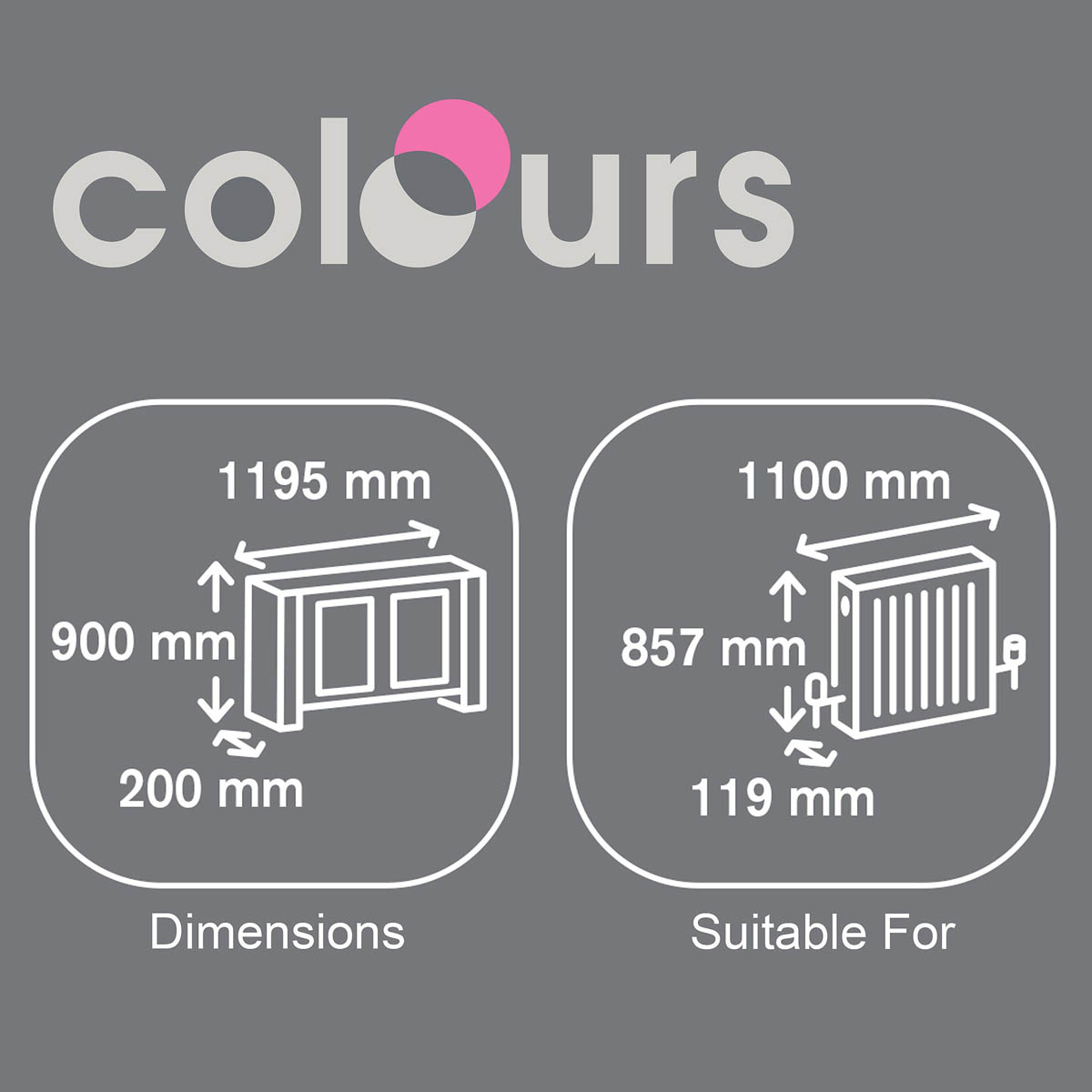 Kensington Radiator Cover Medium White Wood Modern 900mm(H) 1195mm(W) 200mm(D) - Image 2