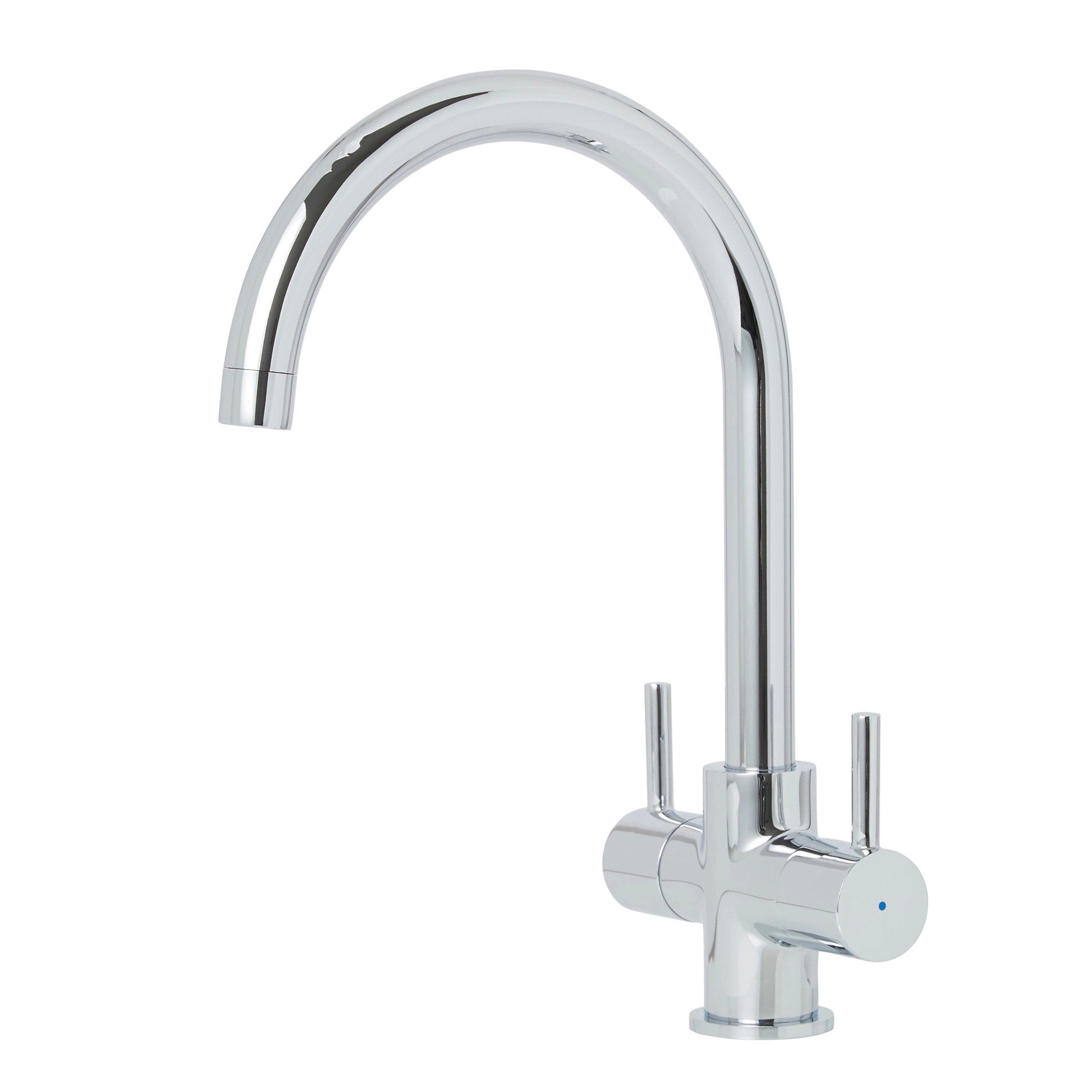 Cooke & Lewis Kitchen Tap Mono Mixer Double Lever Amsel Modern Chrome Effect - Image 1