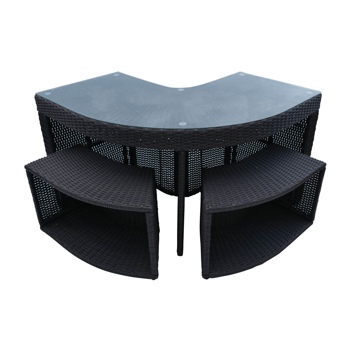 Hot Tub Bar Table And Stool Set Corner Rattan Brown Outdoor - Image 2