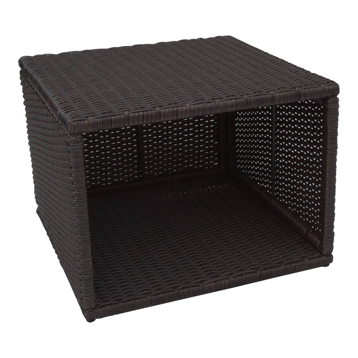 Canadian Spa Side Table Square Rattan Brown Lightweight Weather Resistant - Image 2