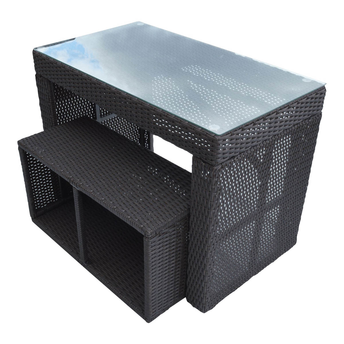 Canadian Spa Bar And Stool Set Straight Outdoor Brown Rattan Furniture Durable - Image 2