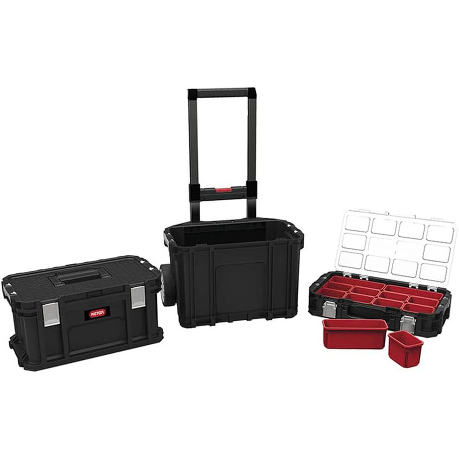 Keter Tool Box Modular Storage Trolley Connect Rolling System Sturdy 3 In 1 - Image 2