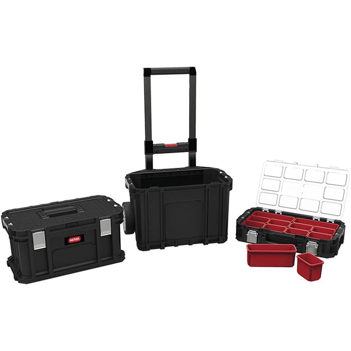 Keter Tool Box Modular Storage Trolley Connect Rolling System Sturdy 3 In 1 - Image 2