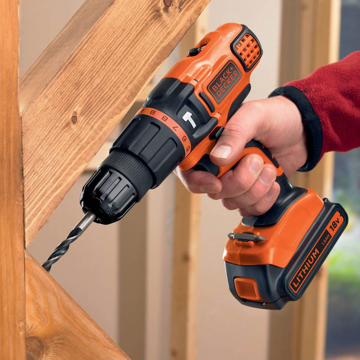 Black+Decker Hammer Drill Cordless 18V BDCH188N-XJ Variable Speed Body Only - Image 2