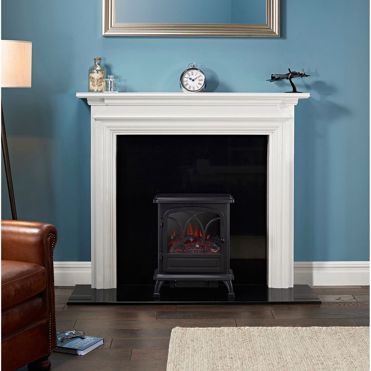 Focal Point Electric Stove Fireplace Black 5 Flame Effects Heater Freestanding - Image 3