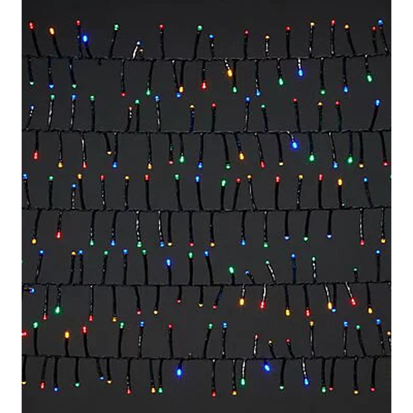 LED Christmas String Lights 2000 Multicolour Cluster Timer Indoor Outdoor 37.5m - Image 1