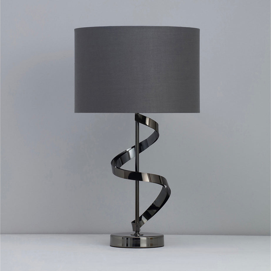 Inlight Table Bedside Light Lamp Aitne Spiral Polished Black Chrome Effect - Image 2
