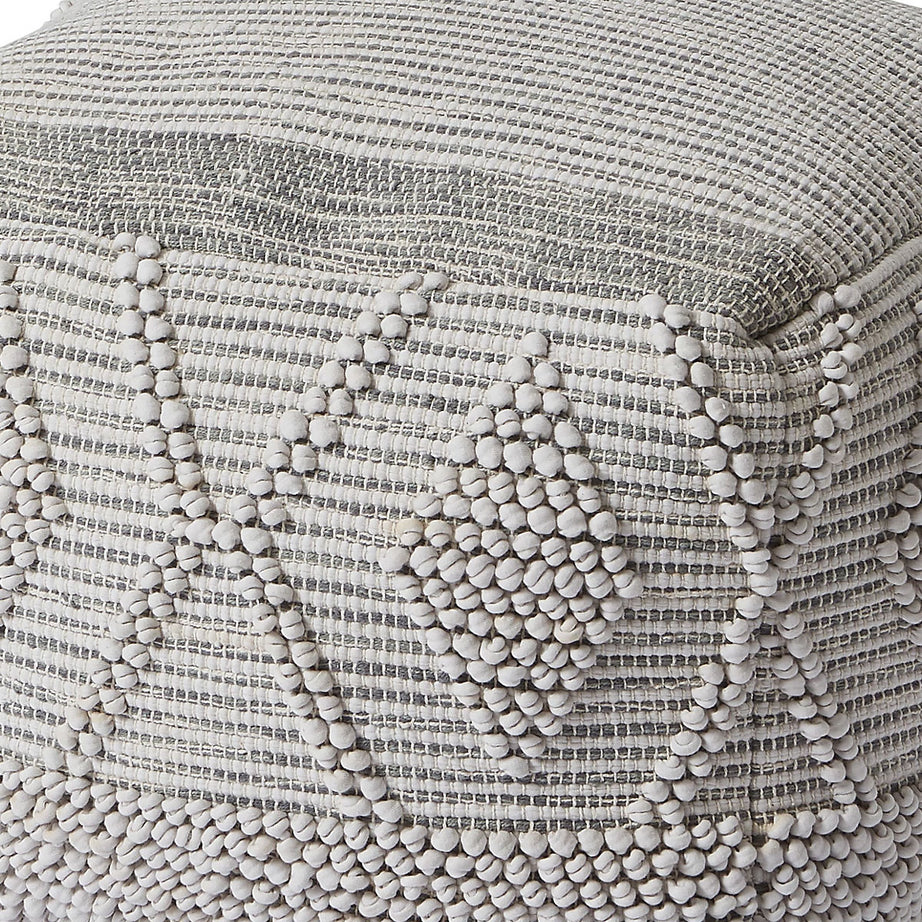 Large Footstool Bean Bag Grey Square Crochet Stitch Seat Indoor Outdoor 50x50cm - Image 5