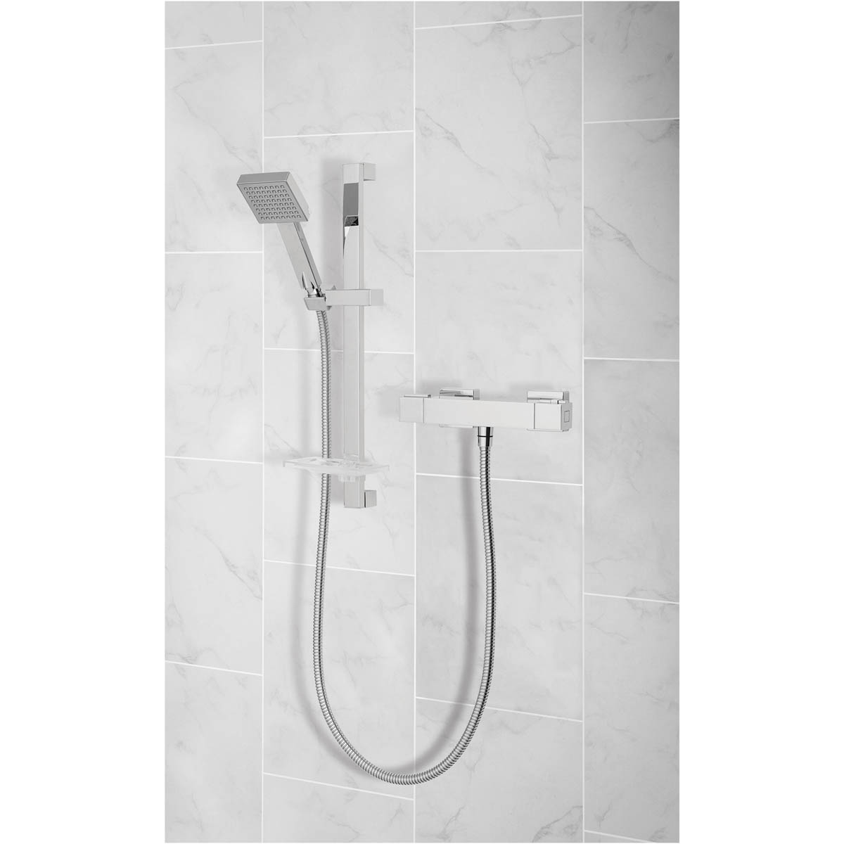 Triton Thermostatic Mixer Shower Chrome Single Spray Pattern Square Head - Image 2