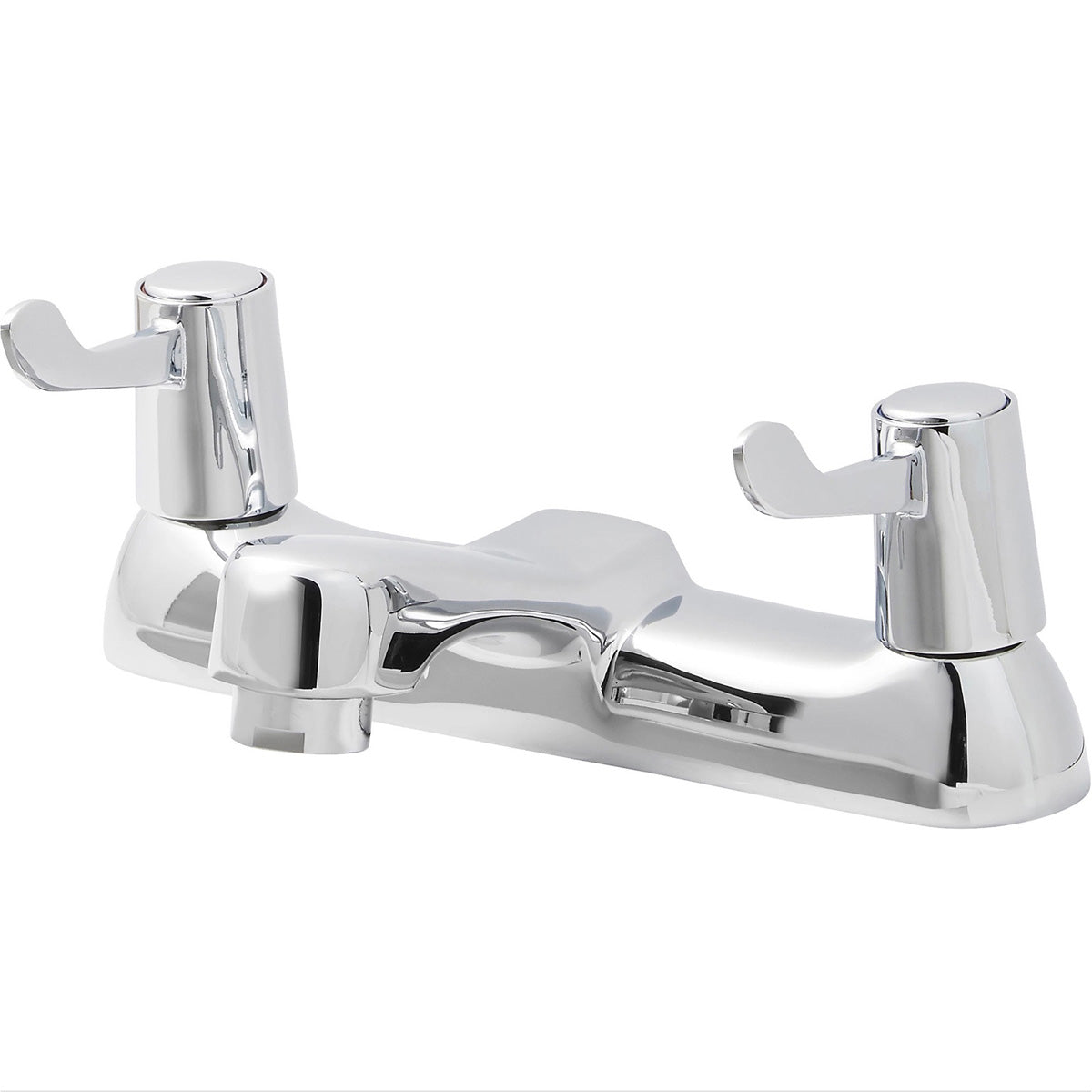 Bath Filler Tap Mixer Chrome Twin Lever Handles Brass Traditional Bathroom - Image 2
