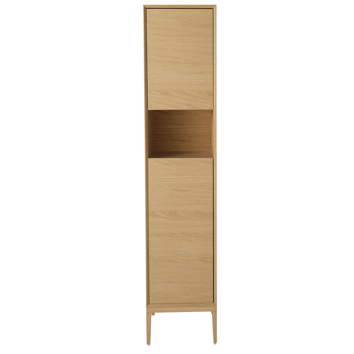 Bathroom Single Cabinet Avela Tall Matt Oak Effect Storage Cupboard H170xW40cm - Image 1