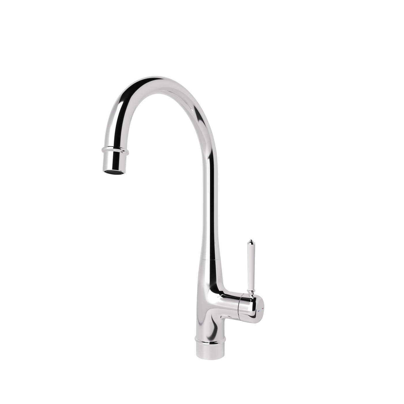 Kitchen Tap Mixer Chrome Single Side Lever Ceramic Cartridge Traditional Faucet - Image 1