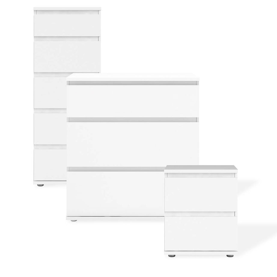 Nova Chest Of Drawers 5 Drawer Matt White Modern (H)1065 (W)400 (D)400mm - Image 2