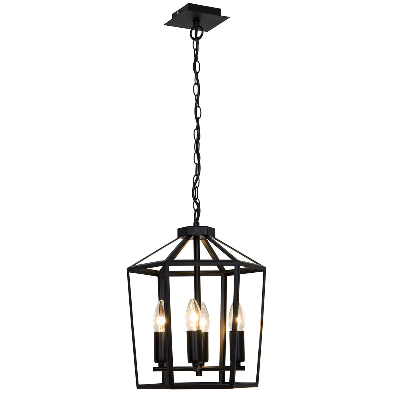 Ceiling Light 4 Way Matt Black Pendant E14 Living Room Bedroom Traditional 28W - Image 4