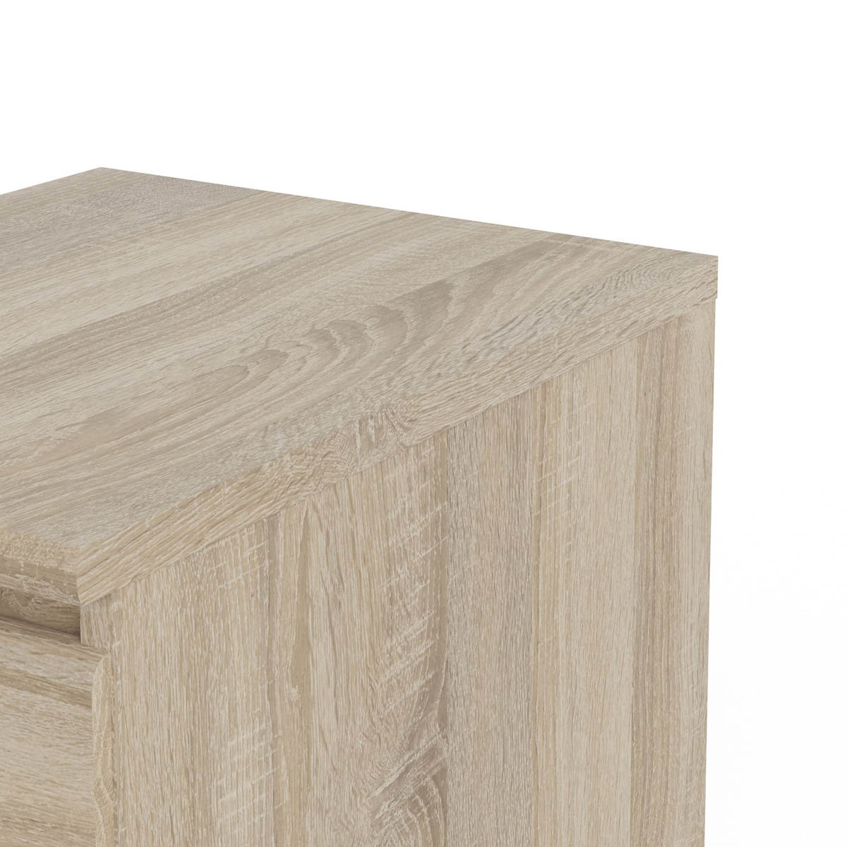 Bedside Table Matt Oak Effect 2 Drawer Bedroom Furniture Bedside Contemporary - Image 6