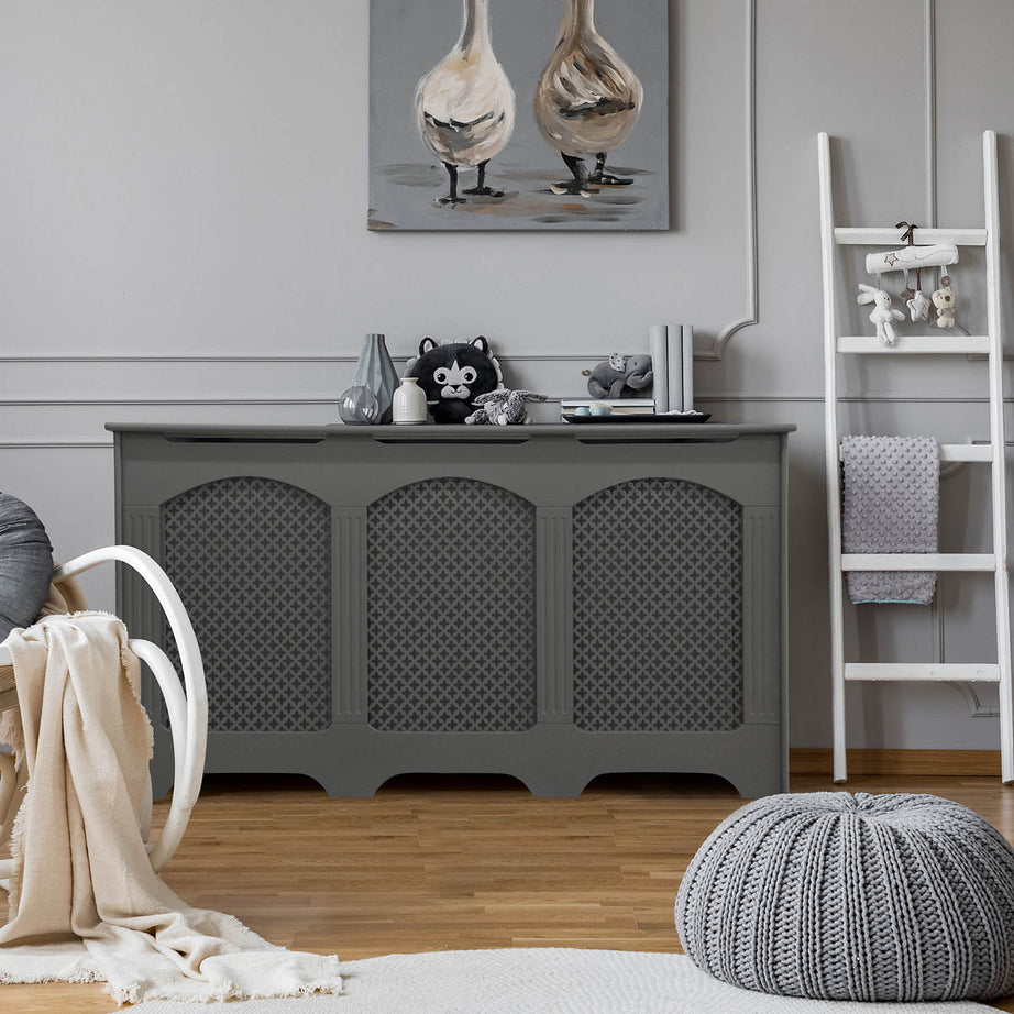 Radiator Cover Large Wood Grey Horizontal Modern 900mm(H) 1710mm(W) 200mm(D) - Image 3