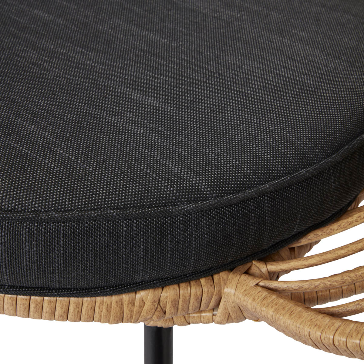 Accent Chair Rattan Effect Flower Indoor Outdoor Grey Cushion Steel Legs - Image 5