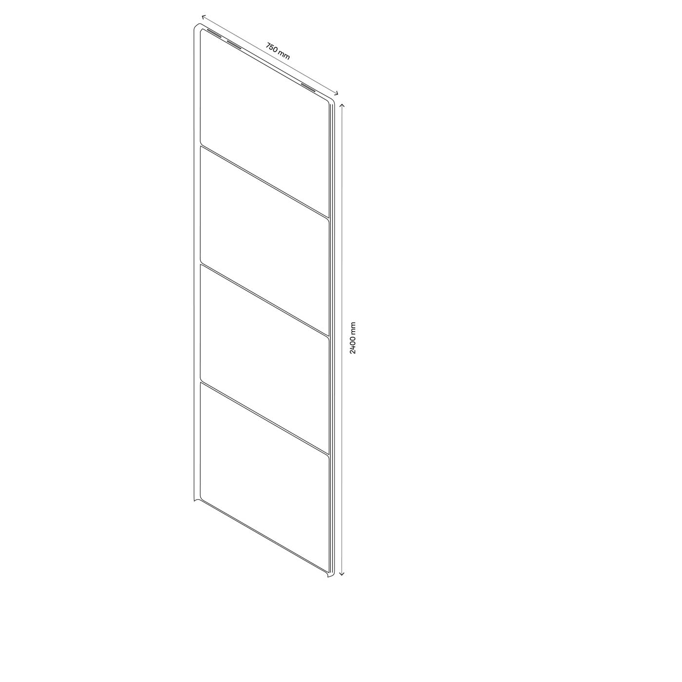 GoodHome Atomia Matt oak effect Sliding wardrobe door Pack of 4 (H)560mm (W)737mm - Image 2