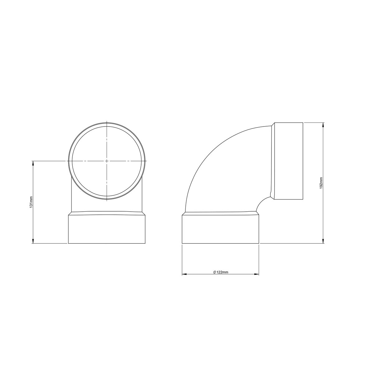 Be Modern Flue Pipe Vertical Cream For Electric Stove (L)195mm (Dia)122mm - Image 2