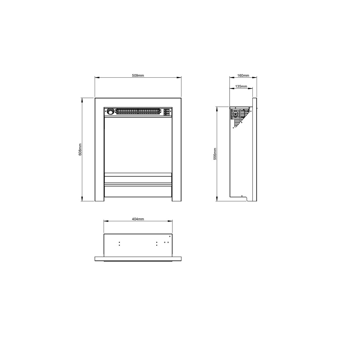 Be Modern Ekon 2kW Chrome effect Inset Electric Fire (H)565mm (W)410mm (D)140mm - Image 2
