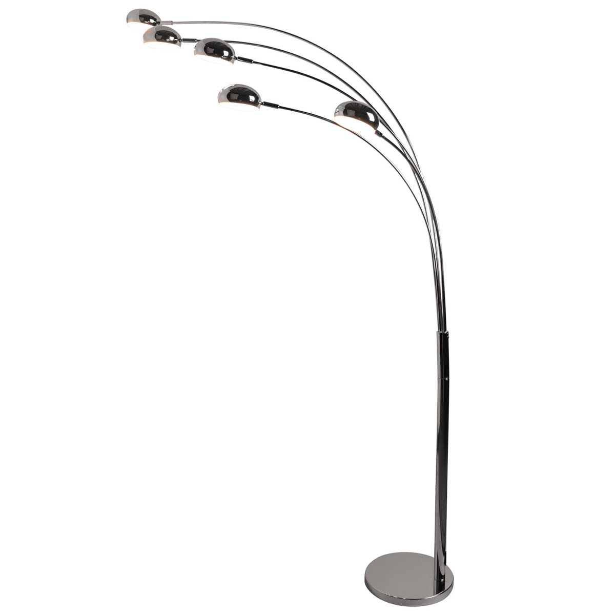 LED Floor Lamp Multi Arm Dimmable Chrome Effect Adjustable Warm White (H)1.6M - Image 2