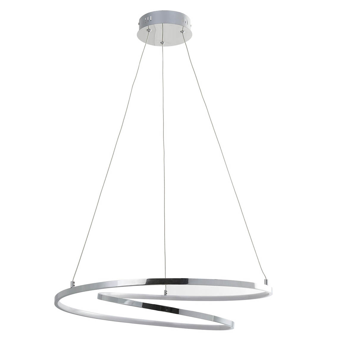 Pendant Ceiling Light Dimmable Warm White Adjustable Chrome Effect (Dia)580mm - Image 1