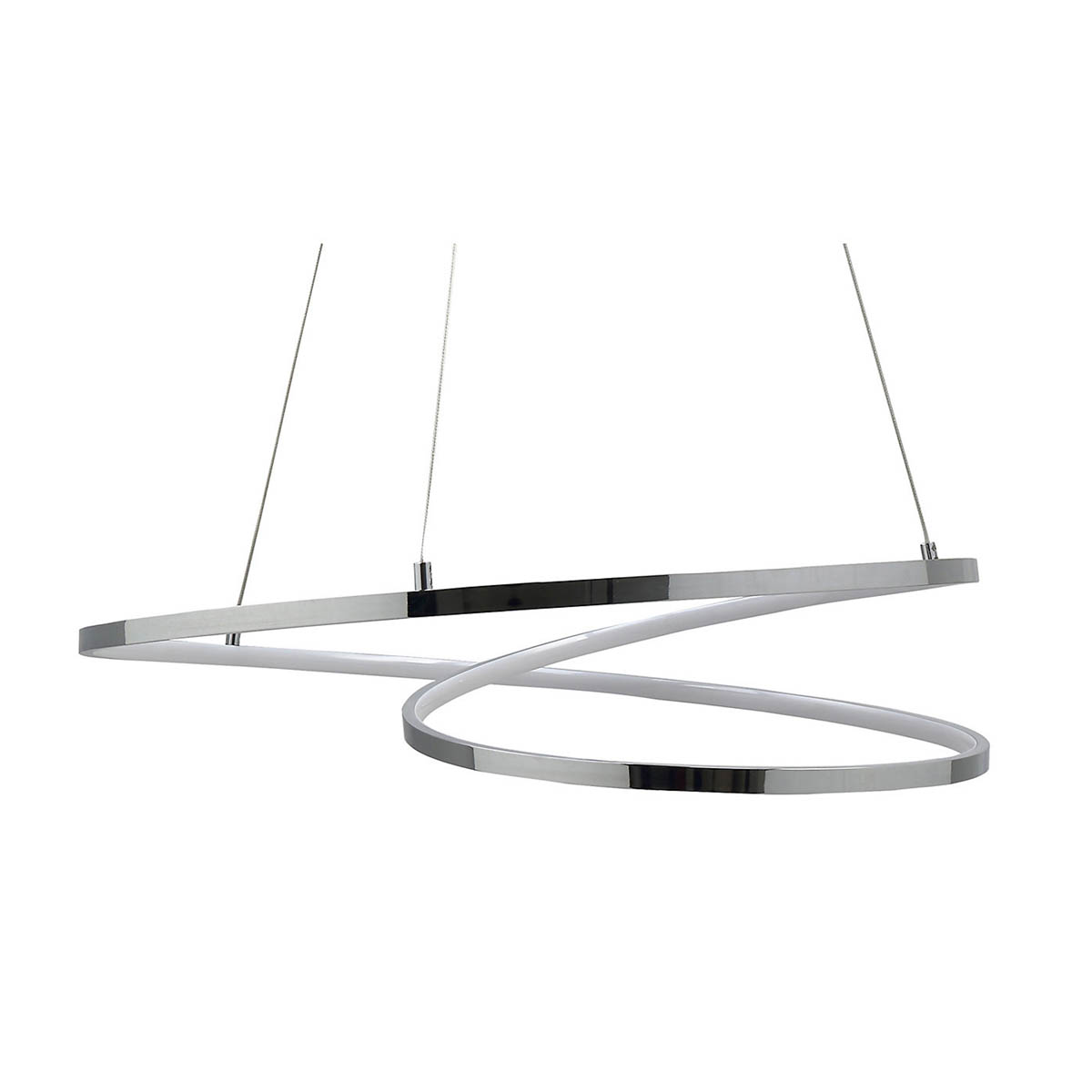 Pendant Ceiling Light Dimmable Warm White Adjustable Chrome Effect (Dia)580mm - Image 3