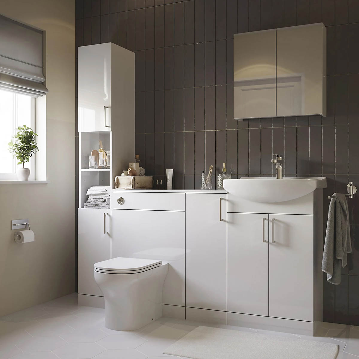 Bathroom Mirror Cabinet Wall Mounted Single Shelf Soft Close (H)540 (W)550mm - Image 2