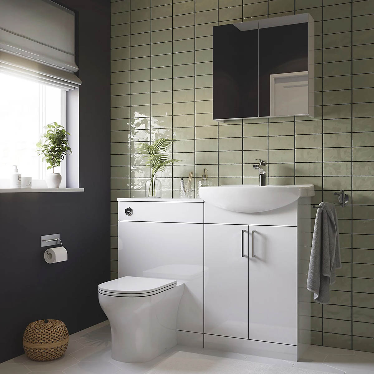 Bathroom Mirror Cabinet Wall Mounted Single Shelf Soft Close (H)540 (W)550mm - Image 6