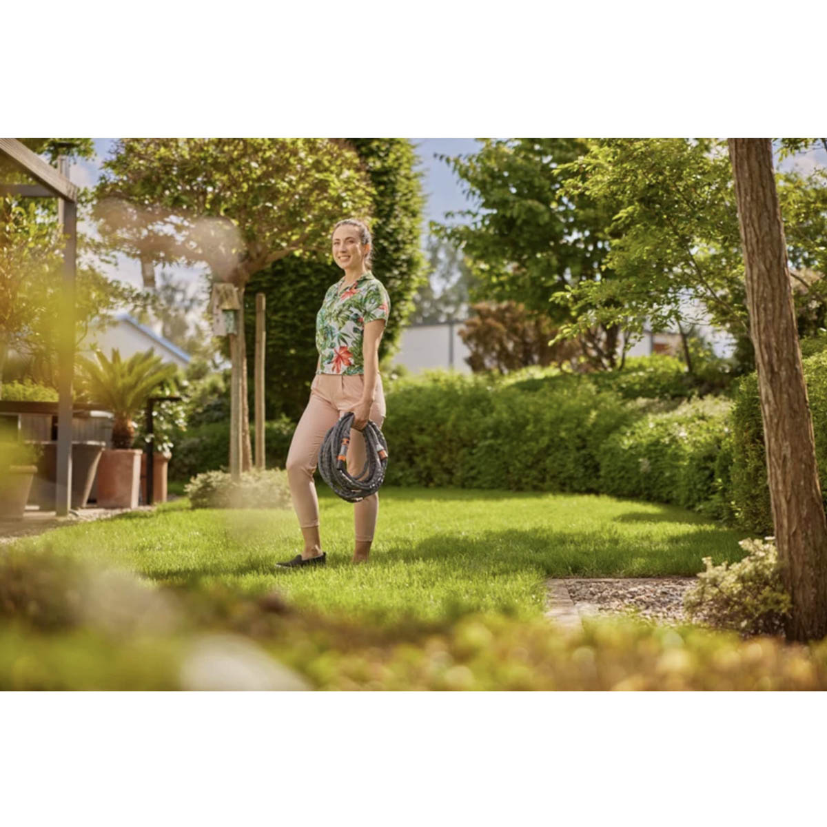 Garden Hose 30m Textile Heavy Duty Watering Hosepipe Outdoor Anti Kink - Image 5