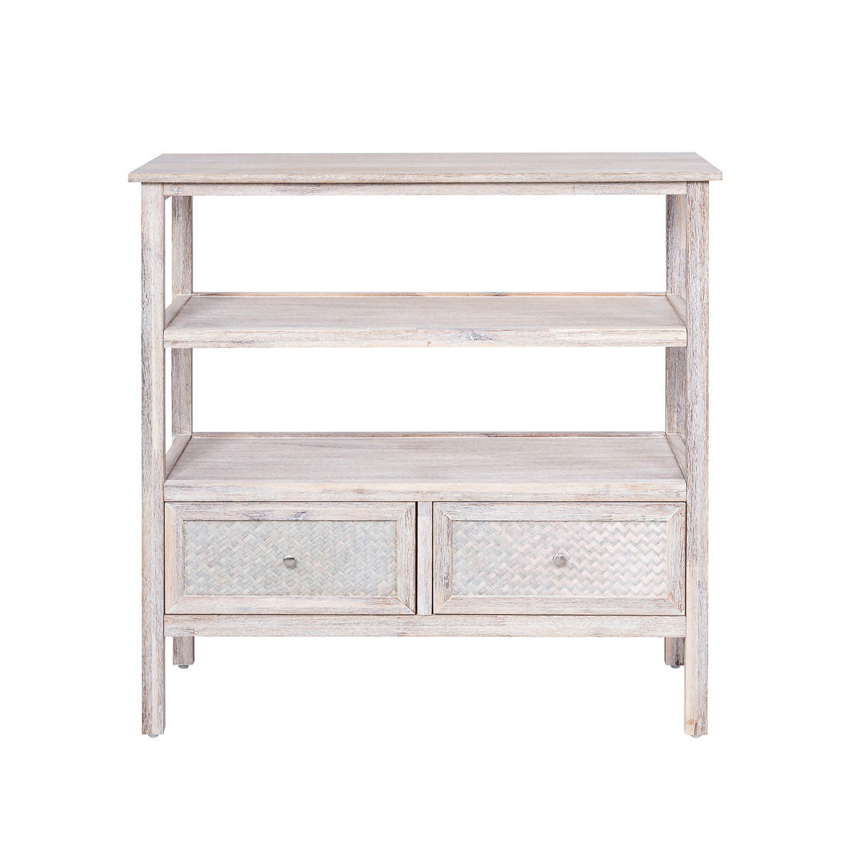 Pinilla Console Table French Chic 2 Drawer Whitewashed (H)800 (W)800 (D)300mm - Image 1