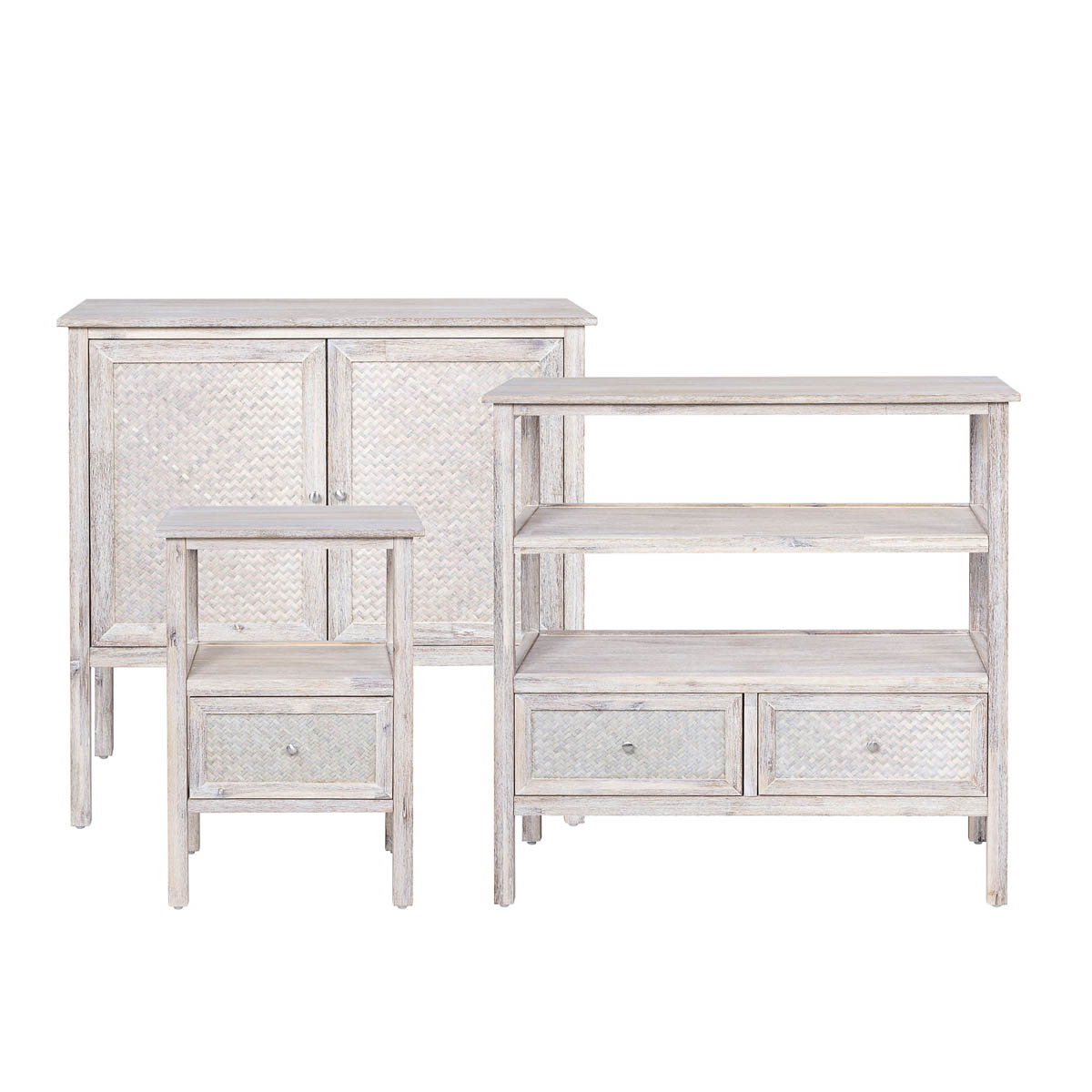 Pinilla Console Table French Chic 2 Drawer Whitewashed (H)800 (W)800 (D)300mm - Image 2