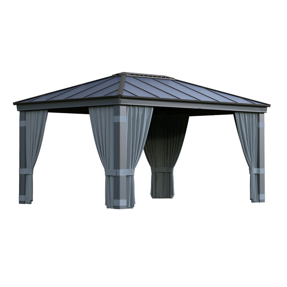 Gazebo Curtains Net Grey Outdoor Lightweight Pack of 4 (L)2120 (W)4400mm - Image 4
