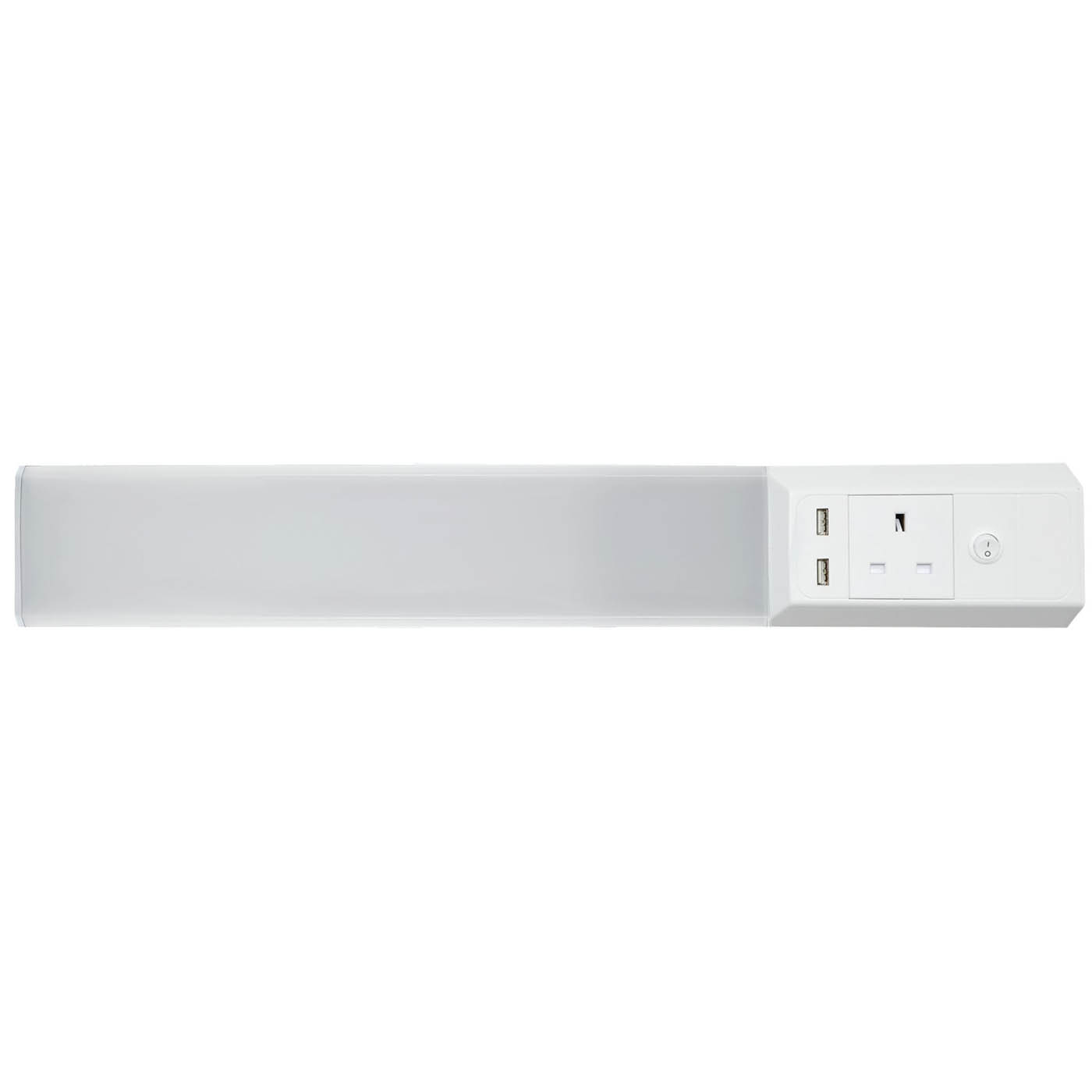 Cabinet Light White 2 USB Outlets Indoor Lamp Kitchen Wardrobe Bookcase - Image 1