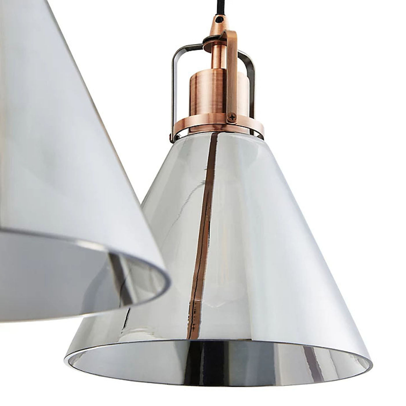 Pendant Ceiling Light Hanging 3 Way Multi Arm Antique Copper Effect Modern - Image 7