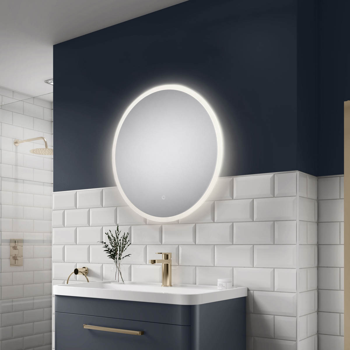 Sensio Como Illuminated Mirror Round Wall-mounted Bathroom & WC (W)60cm - Image 2