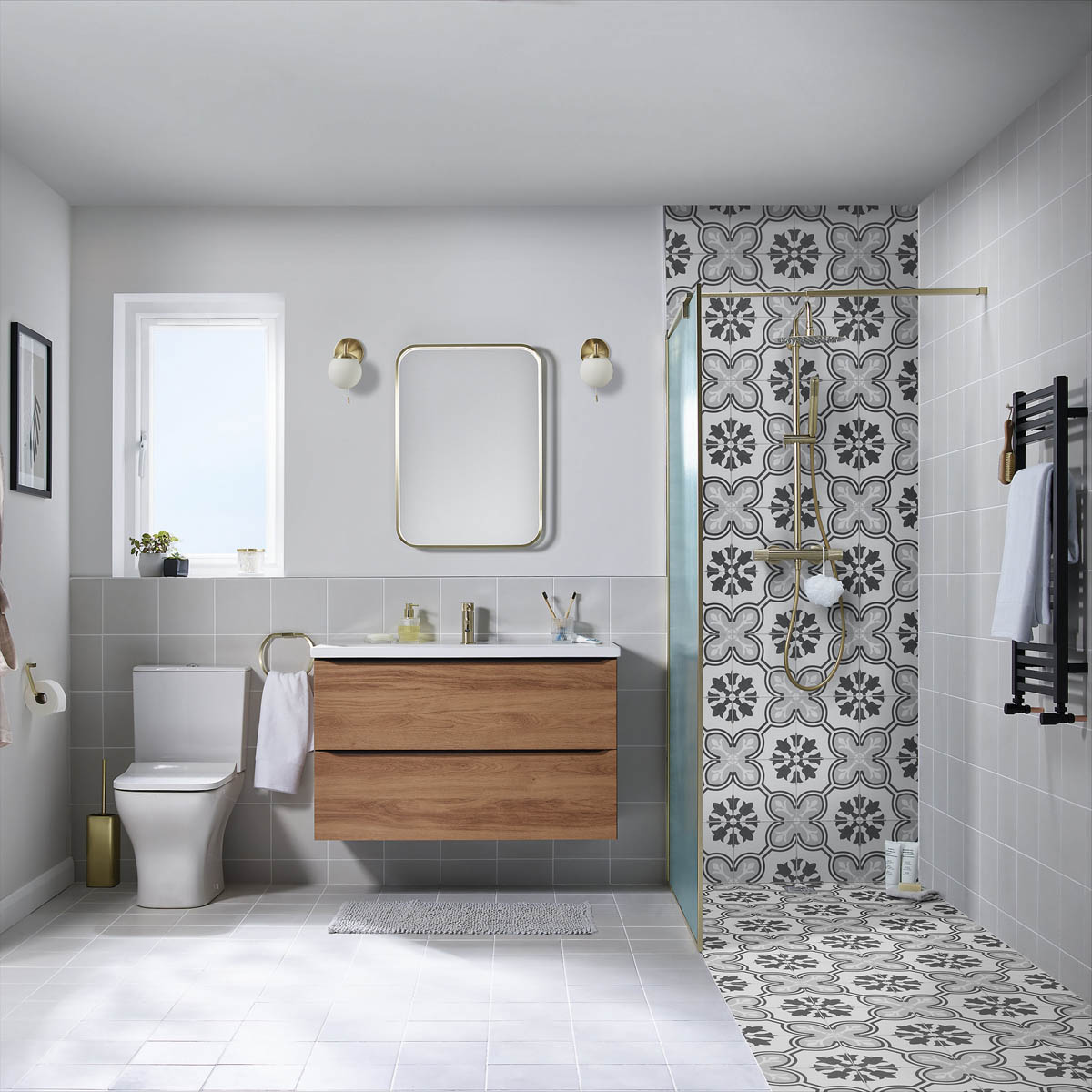 Bathroom Mixer Tap Basin Mono Satin Gold Effect Brass Round Clicker Waste - Image 2