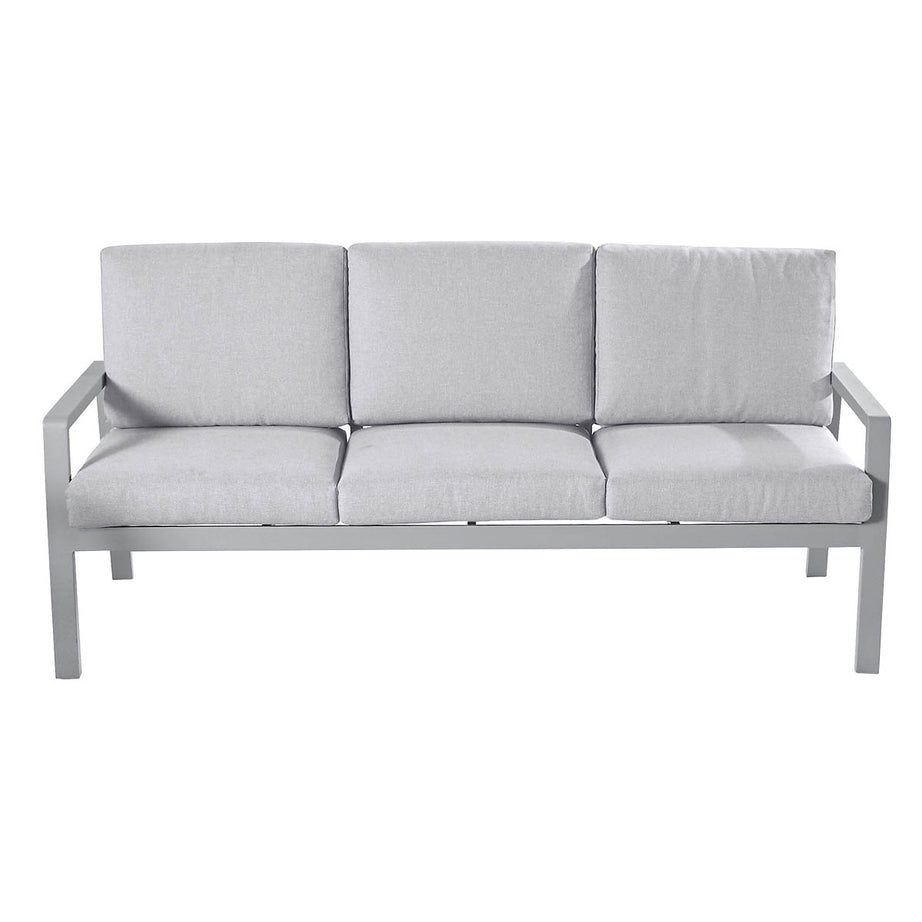 Outdoor Coffee Set 5 Seater Sofa Chair Table Steel Grey Garden Furniture - Image 3