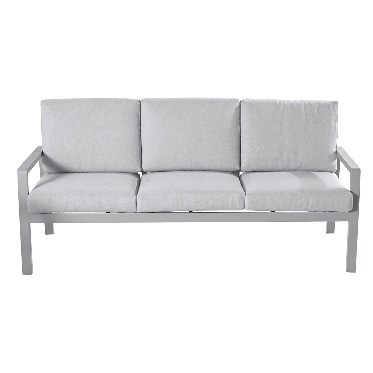 Outdoor Coffee Set 5 Seater Sofa Chair Table Steel Grey Garden Furniture - Image 3