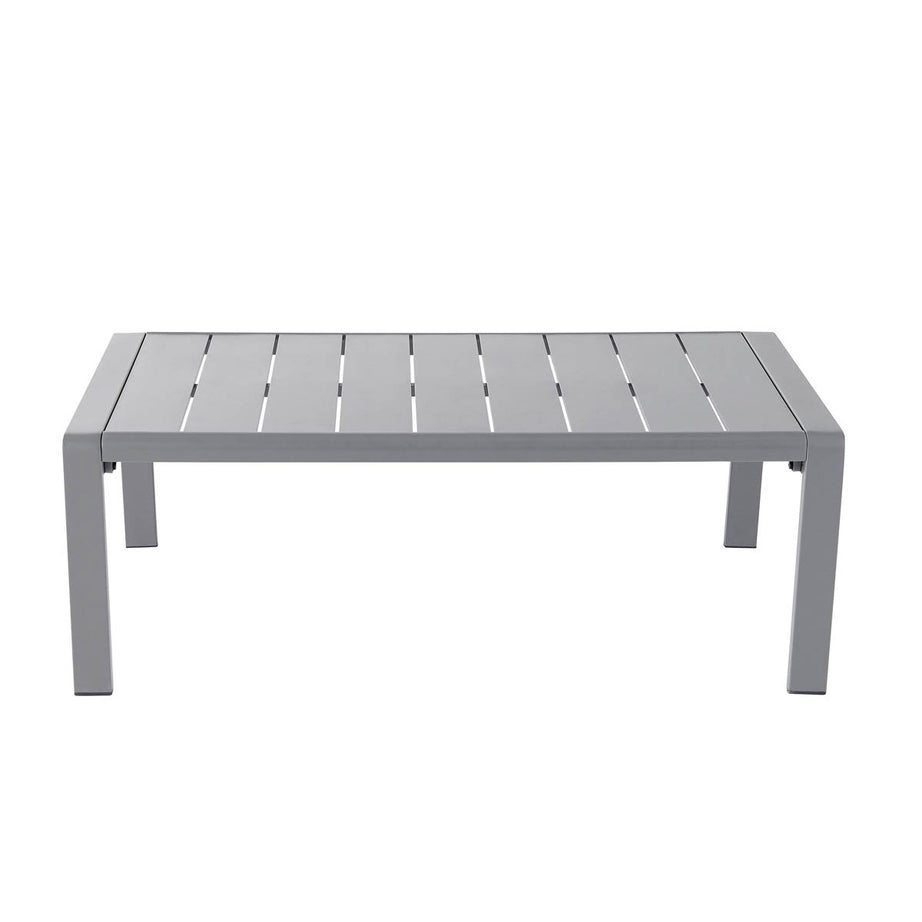 Outdoor Coffee Set 5 Seater Sofa Chair Table Steel Grey Garden Furniture - Image 4