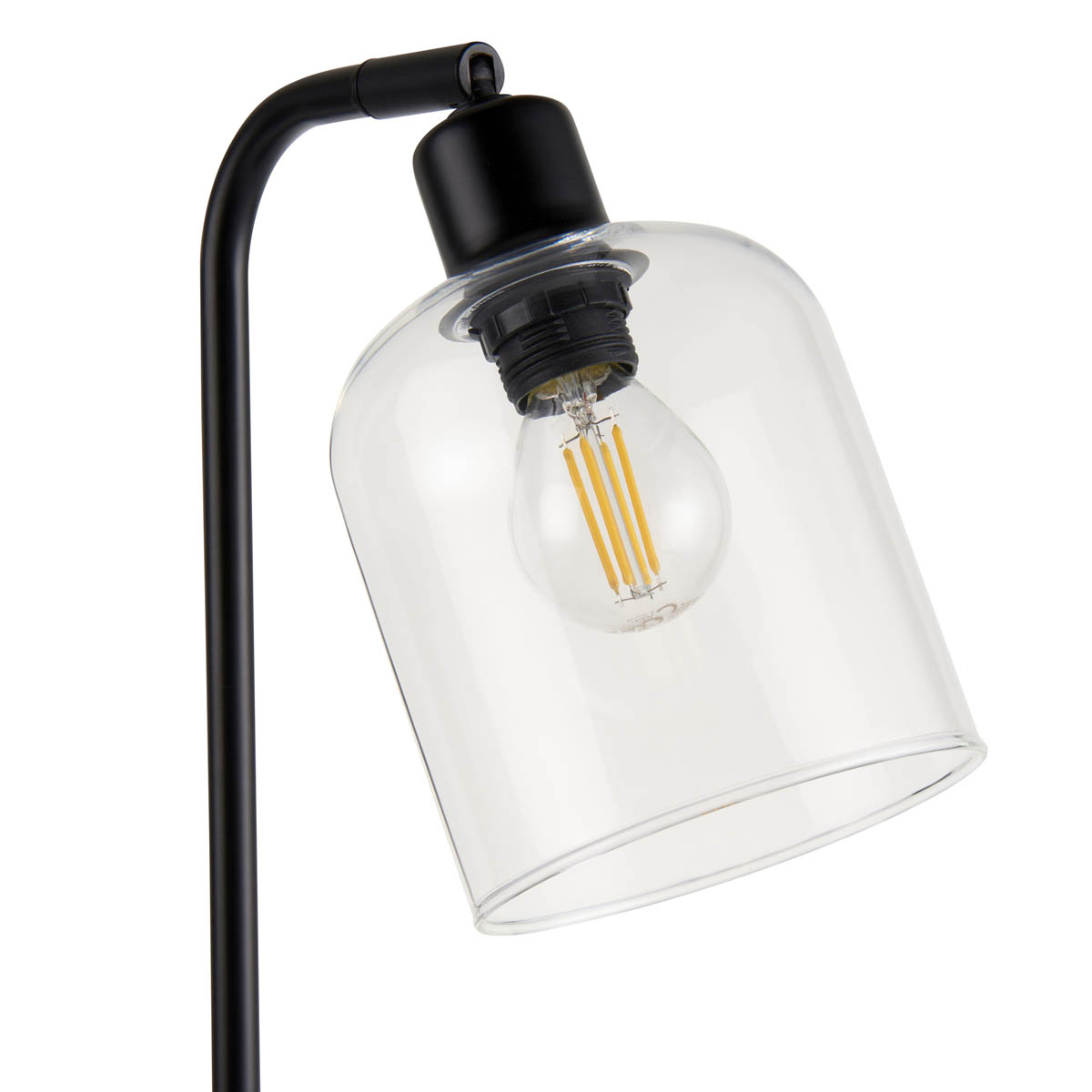 Table Lamp Matt Black Glass Steel Freestanding Living Room Bedroom Modern - Image 4