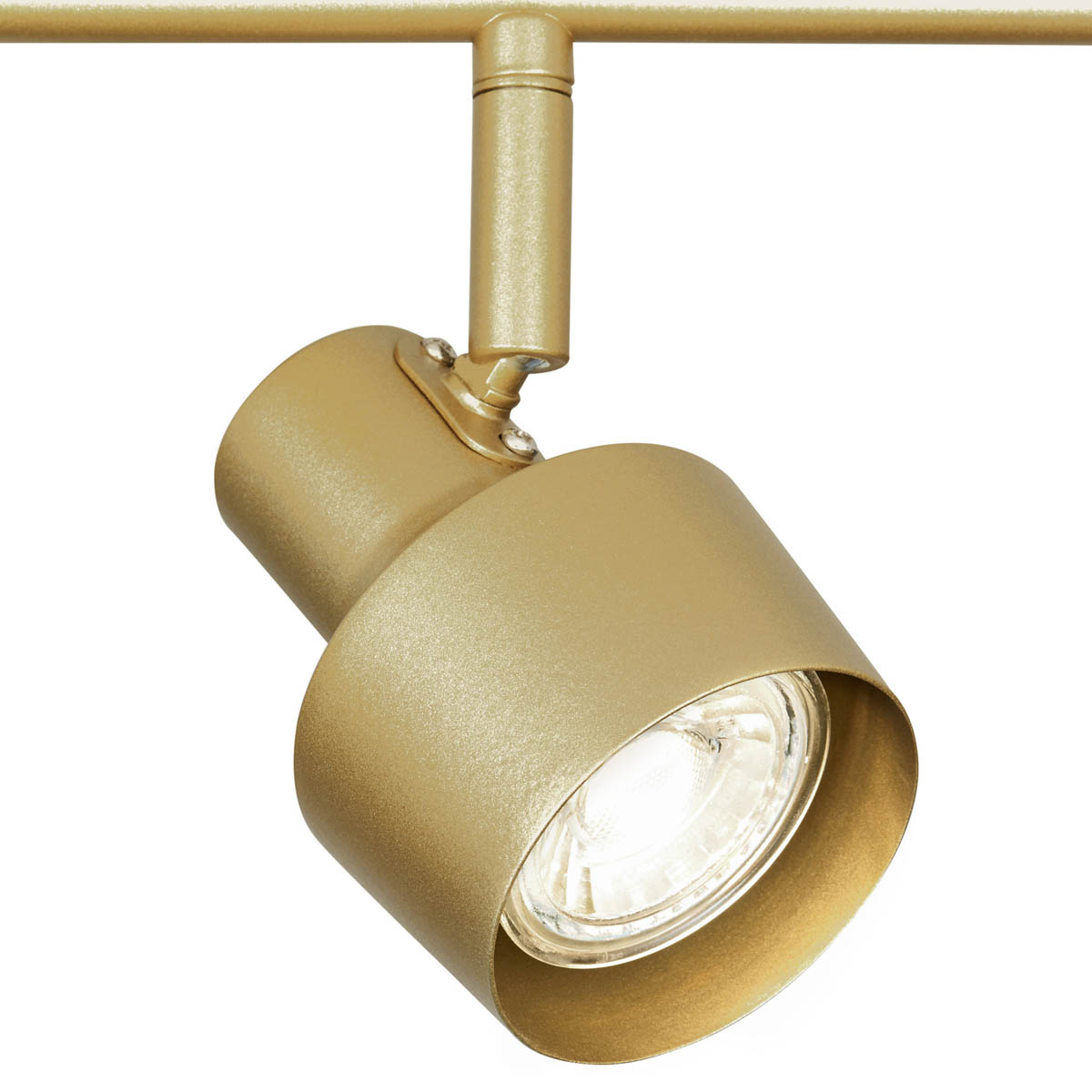 Spotlight Bar 4 Light Steel Satin Gold Effect Adjustable Heads Dimmable Modern - Image 4