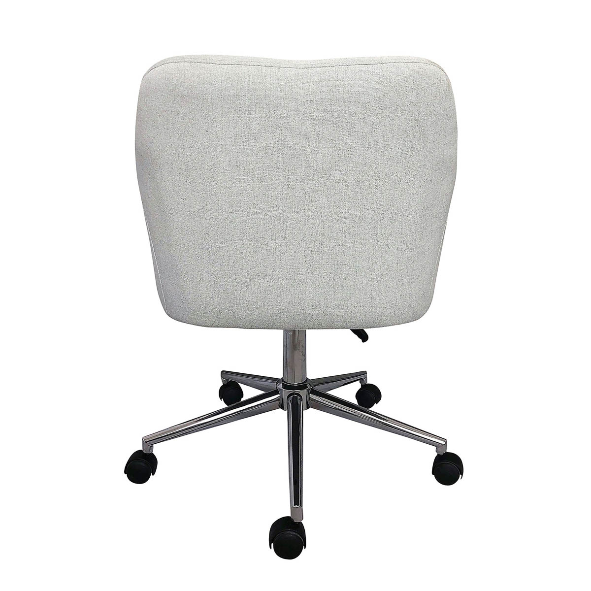 Office Chair Light Grey Linen Effect Swivel Modern (H)875mm (W)610mm (D)600mm - Image 4