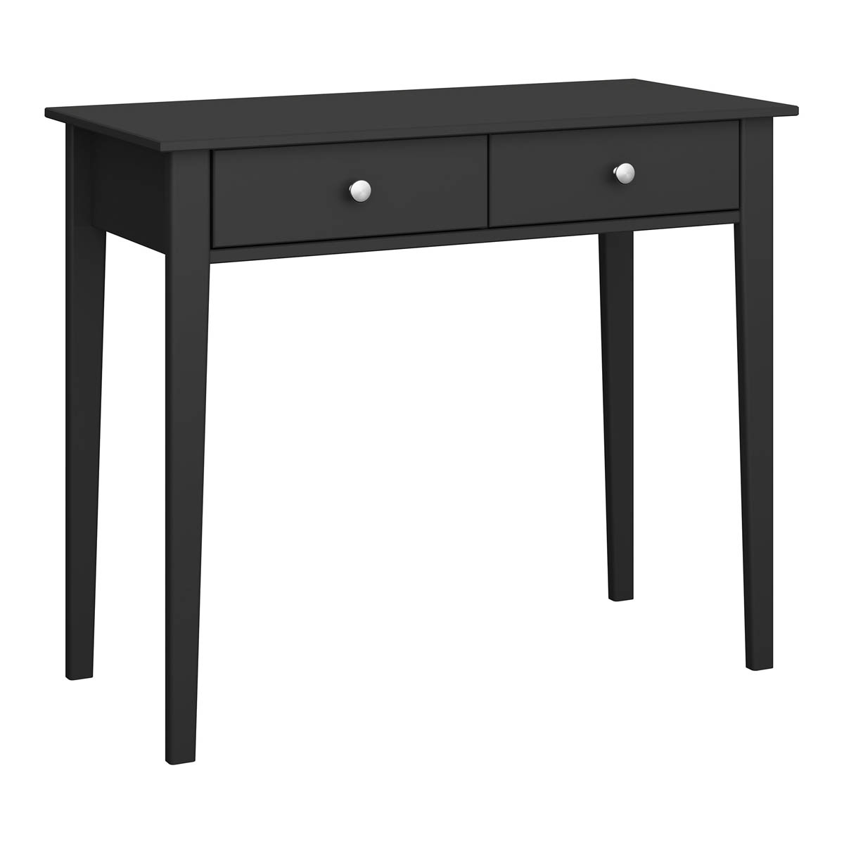 Valenca Dressing Table 2 Drawer Satin Black Painted (H)765mm (W)1000mm (D)450mm - Image 1