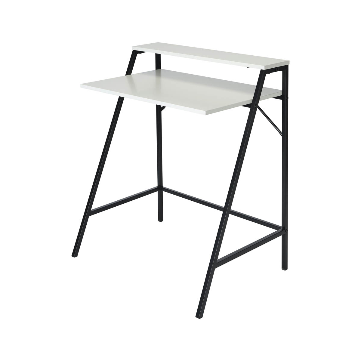 Manera Two Shelf Desk Matt White Compact MDF Durable (H)840 (W)740 (D)515mm - Image 2