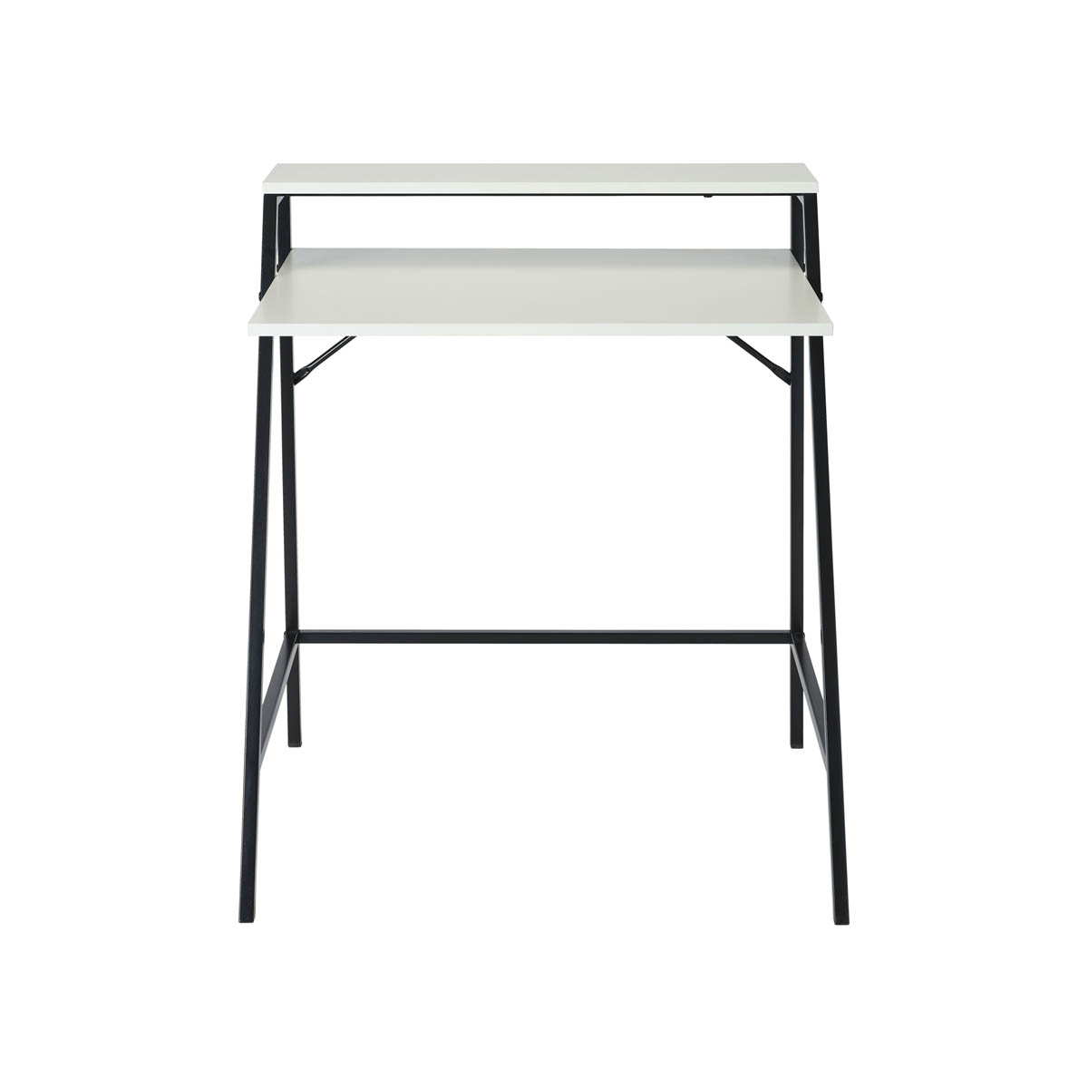 Manera Two Shelf Desk Matt White Compact Home Office (H)840 (W)740 (D)515mm - Image 4